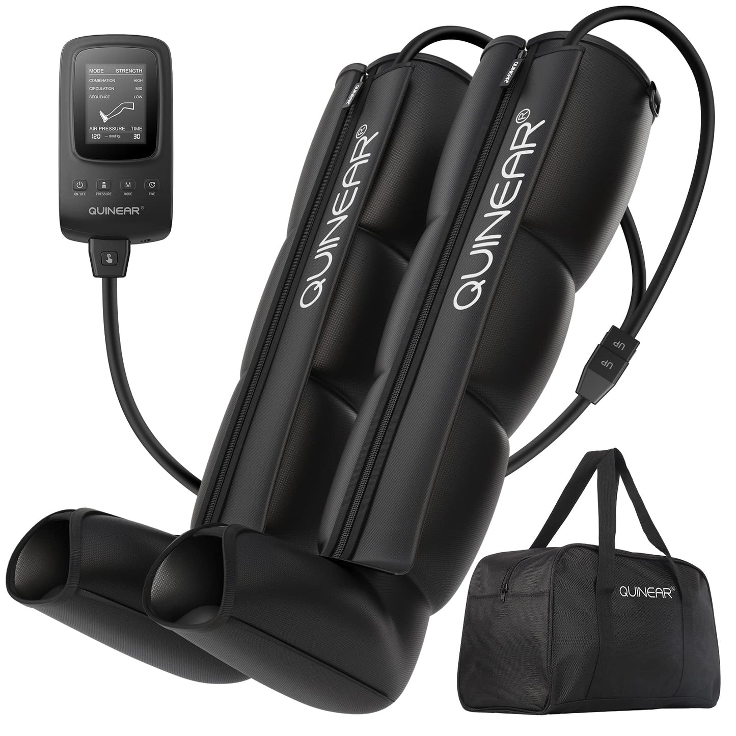 QUINEAR Air Compression Recovery System Professional Sequential Device for Massage Therapy Foot and Leg Recovery Boots to Improve Circulation for Athletes (Large)